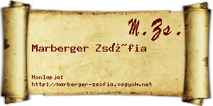 Marberger Zsófia névjegykártya
